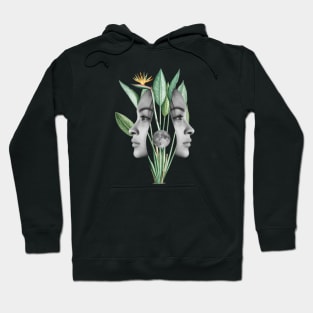 Surreal Floral Collage Art Hoodie